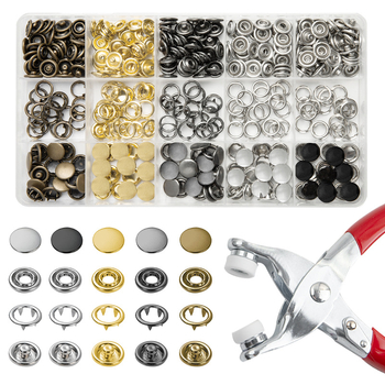 Метални snap копчета с пет щипки, скрити за дрехи — сплав, комплект за монтаж; подходящи за дънки, шапки, ризи, якета и чанти