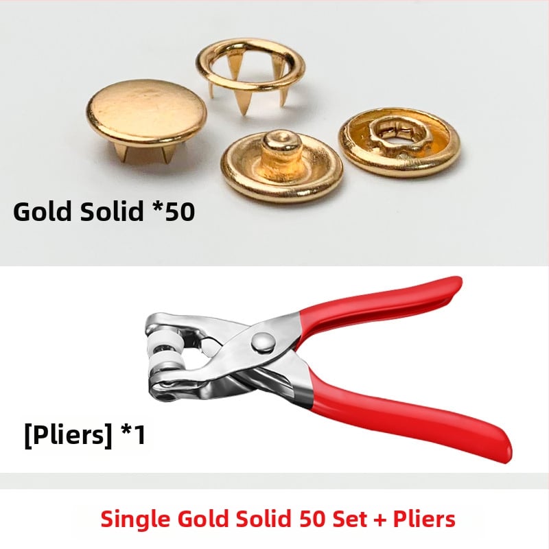 Метални snap копчета с пет щипки, скрити за дрехи — сплав, комплект за монтаж; подходящи за дънки, шапки, ризи, якета и чанти