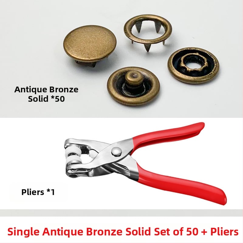 Метални snap копчета с пет щипки, скрити за дрехи — сплав, комплект за монтаж; подходящи за дънки, шапки, ризи, якета и чанти