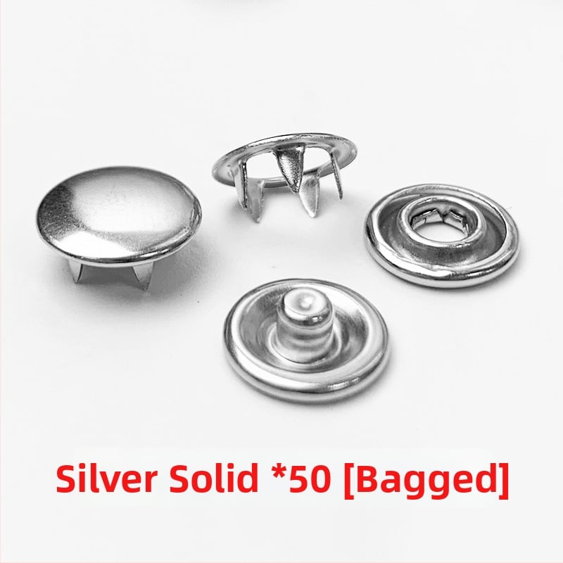 Метални snap копчета с пет щипки, скрити за дрехи — сплав, комплект за монтаж; подходящи за дънки, шапки, ризи, якета и чанти