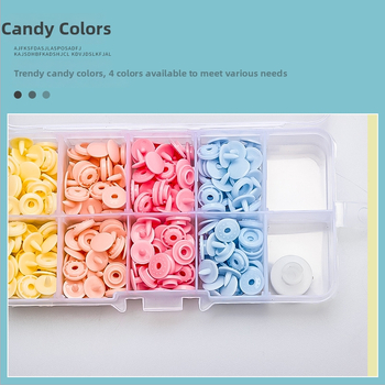 Смолени копчета със щракване за бебешки дрехи — структура: копче със щракване; материал: смола; приложение: ризи, раници и облекло; неутрална опаковка без марка