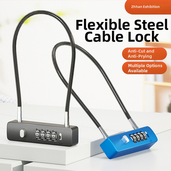 Mechanický zámok so železným káblom, 5 mm hrúbka zámky, model G-GSGS-240420, vhodný pre batožinu, dvierka skriniek a košíky na bicykle