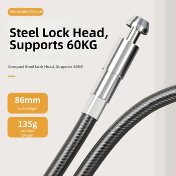 Mechanický zámok so železným káblom, 5 mm hrúbka zámky, model G-GSGS-240420, vhodný pre batožinu, dvierka skriniek a košíky na bicykle