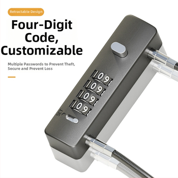 Mechanický zámok so železným káblom, 5 mm hrúbka zámky, model G-GSGS-240420, vhodný pre batožinu, dvierka skriniek a košíky na bicykle