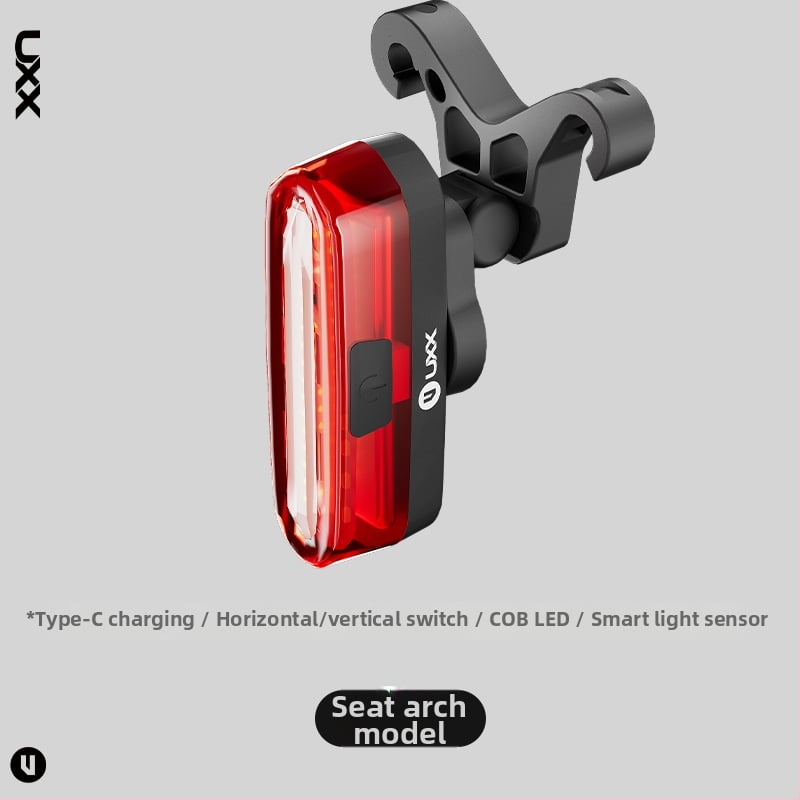 Задно светло за велосипед със умна спирачка и светкавично предупреждение за нощно каране (за планински и шосейни велосипеди)