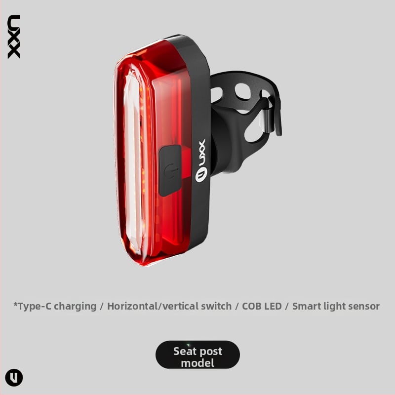 Задно светло за велосипед със умна спирачка и светкавично предупреждение за нощно каране (за планински и шосейни велосипеди)