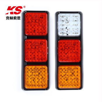 Zadné svetlá pre autá a nákladné autá, štvorcová séria, LED, 12V/24V, PC+ABS