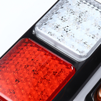Zadné svetlá pre autá a nákladné autá, štvorcová séria, LED, 12V/24V, PC+ABS