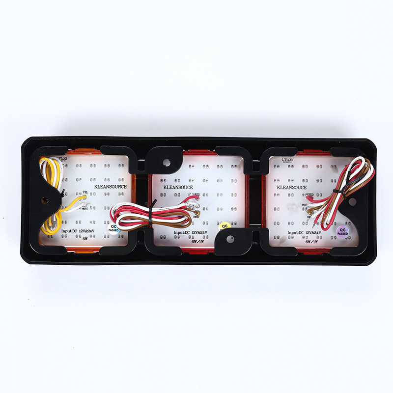 Zadné svetlá pre autá a nákladné autá, štvorcová séria, LED, 12V/24V, PC+ABS