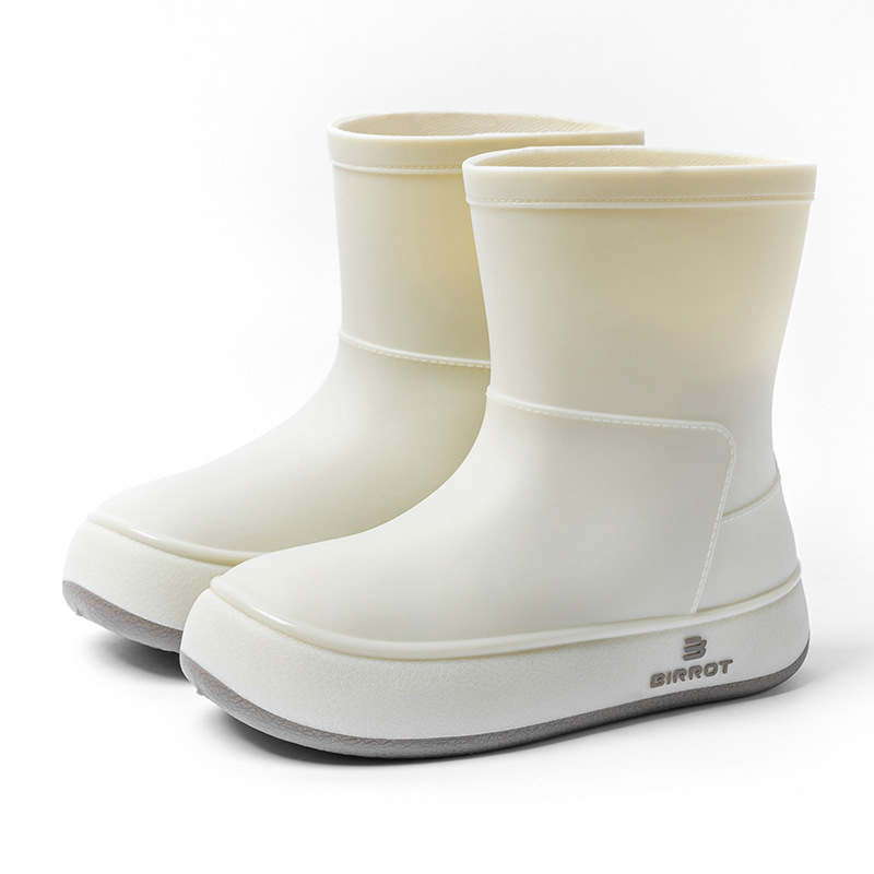 Damske kišne čizme od PVC, do sredine potkoljenice - protuklizne, vodootporne, nizak potpetica 1–3 cm, pull-on sa čvrstim gornjim dijelom, BIRROT