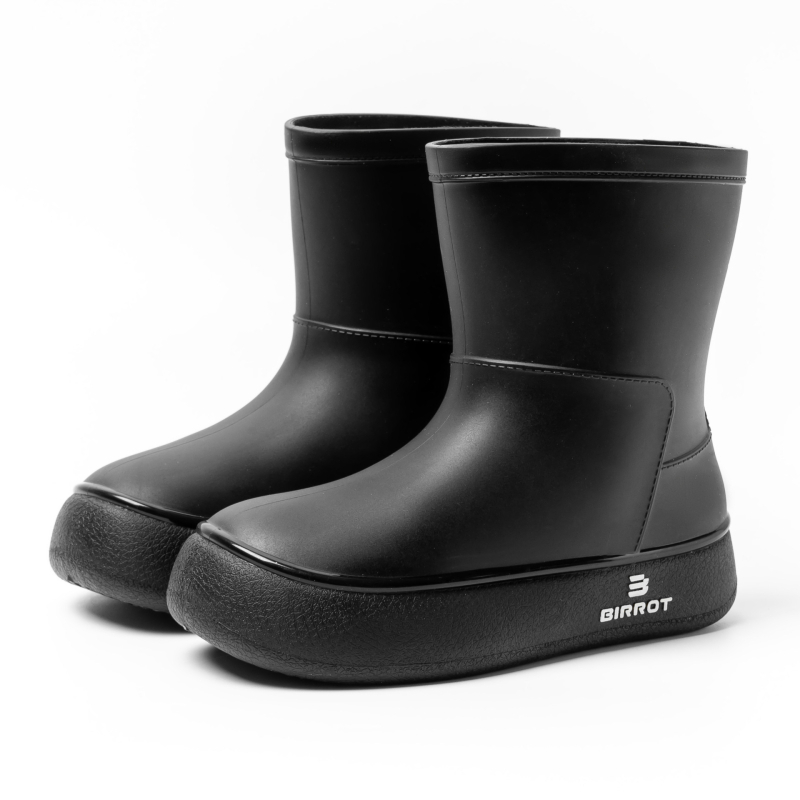 Damske kišne čizme od PVC, do sredine potkoljenice - protuklizne, vodootporne, nizak potpetica 1–3 cm, pull-on sa čvrstim gornjim dijelom, BIRROT