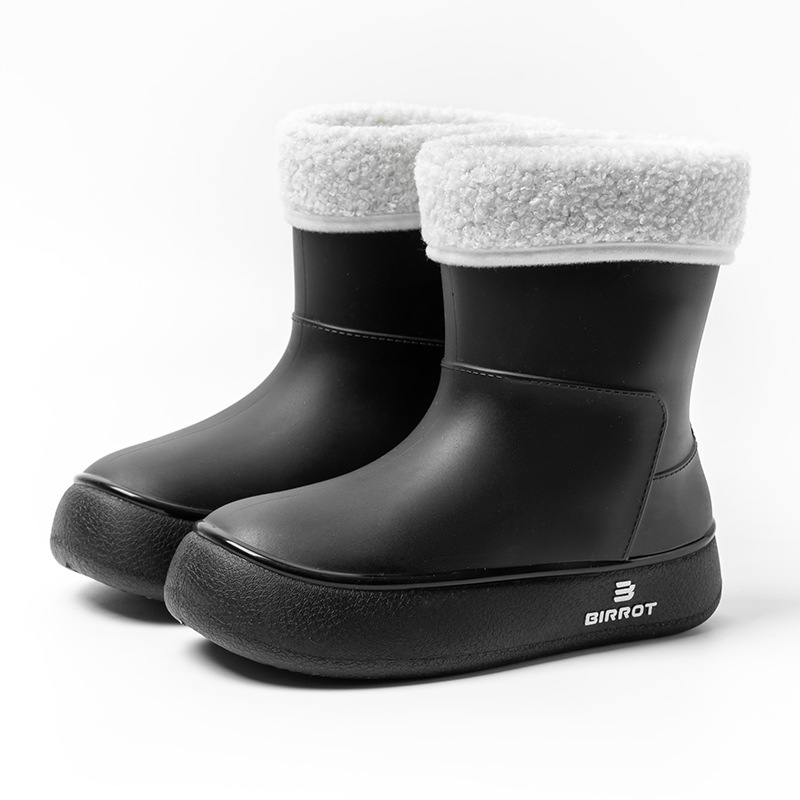 Damske kišne čizme od PVC, do sredine potkoljenice - protuklizne, vodootporne, nizak potpetica 1–3 cm, pull-on sa čvrstim gornjim dijelom, BIRROT
