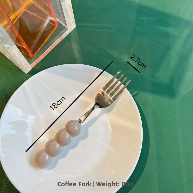 Kerámiával fogantyúzott kés, villa és kanál készlet, 304 rozsdamentes acélból, tükörfényes felület, egyszínű dizájn, friss és aranyos stílus