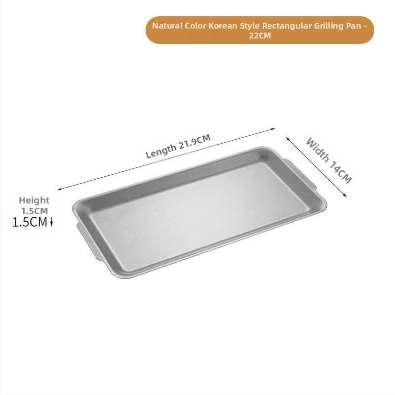 Platou dreptunghiular din oțel inoxidabil 304 pentru coacere, finisaj șlefuit, stil modern minimalist, nu compatibil cu cuptorul cu microunde