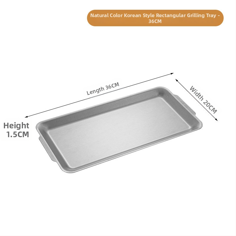 Platou dreptunghiular din oțel inoxidabil 304 pentru coacere, finisaj șlefuit, stil modern minimalist, nu compatibil cu cuptorul cu microunde