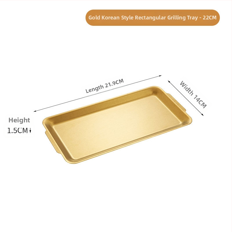 Platou dreptunghiular din oțel inoxidabil 304 pentru coacere, finisaj șlefuit, stil modern minimalist, nu compatibil cu cuptorul cu microunde