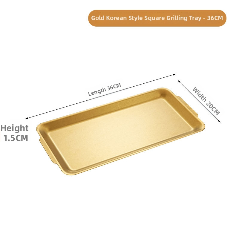 Platou dreptunghiular din oțel inoxidabil 304 pentru coacere, finisaj șlefuit, stil modern minimalist, nu compatibil cu cuptorul cu microunde