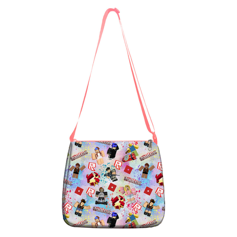 Ružičasta ženska torba Stitch — velika sedlasta torba za rame i crossbody, s motivom crtanog filma