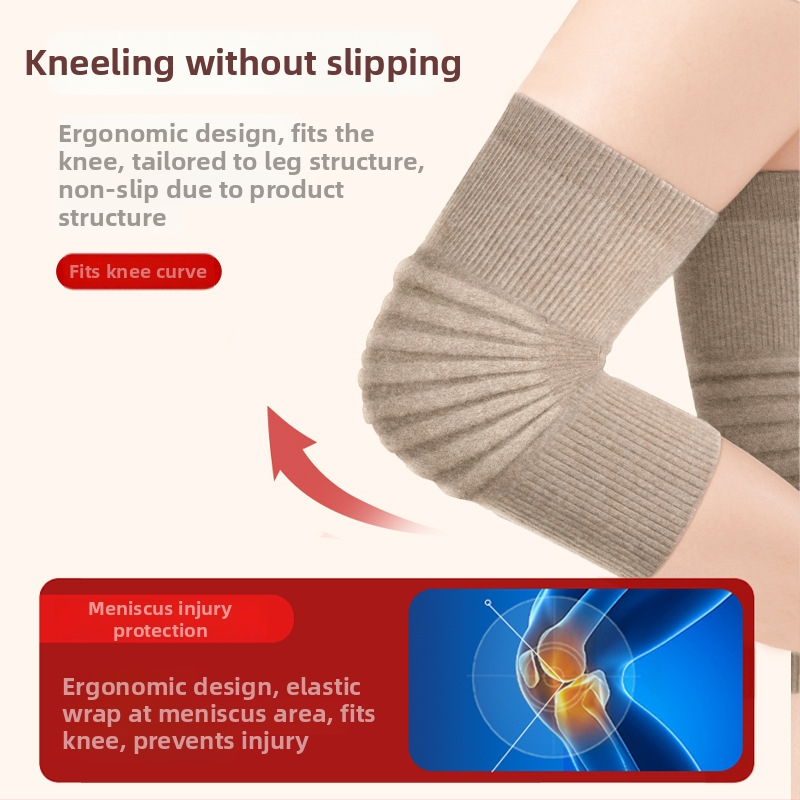 Коленна лента от кашмир за възрастни – нехлъзгаща се, защита на колянната става през есенно-зимния сезон
