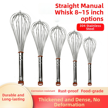 Kézi tojásfelverő 304 rozsdamentes acélból, kerek fogantyúval, Hongping márka, modern minimalista stílus