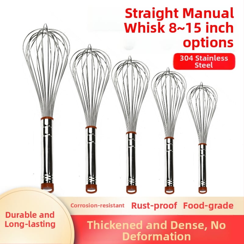 Kézi tojásfelverő 304 rozsdamentes acélból, kerek fogantyúval, Hongping márka, modern minimalista stílus