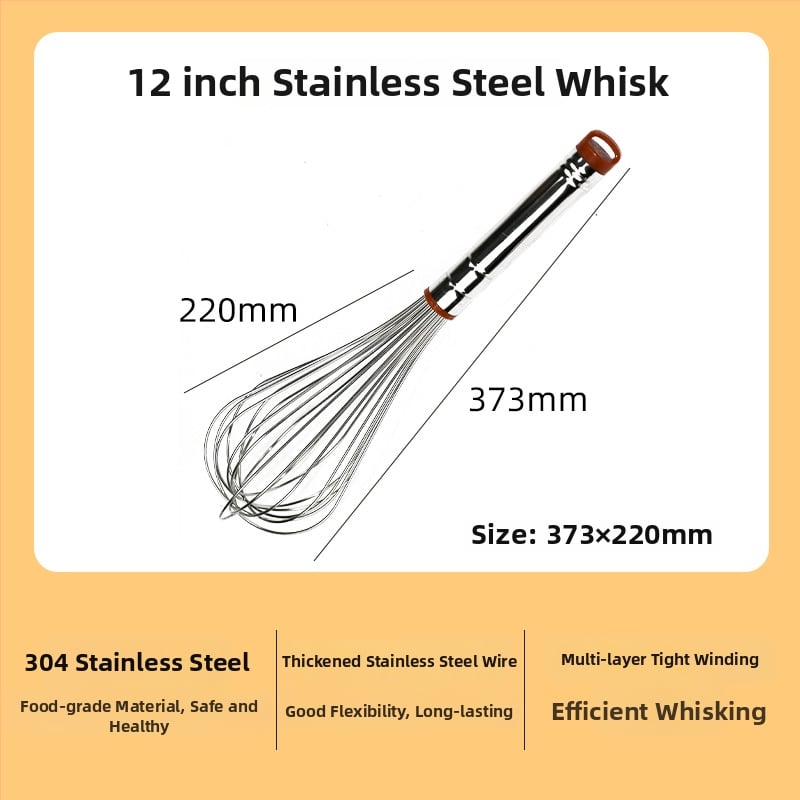 Kézi tojásfelverő 304 rozsdamentes acélból, kerek fogantyúval, Hongping márka, modern minimalista stílus