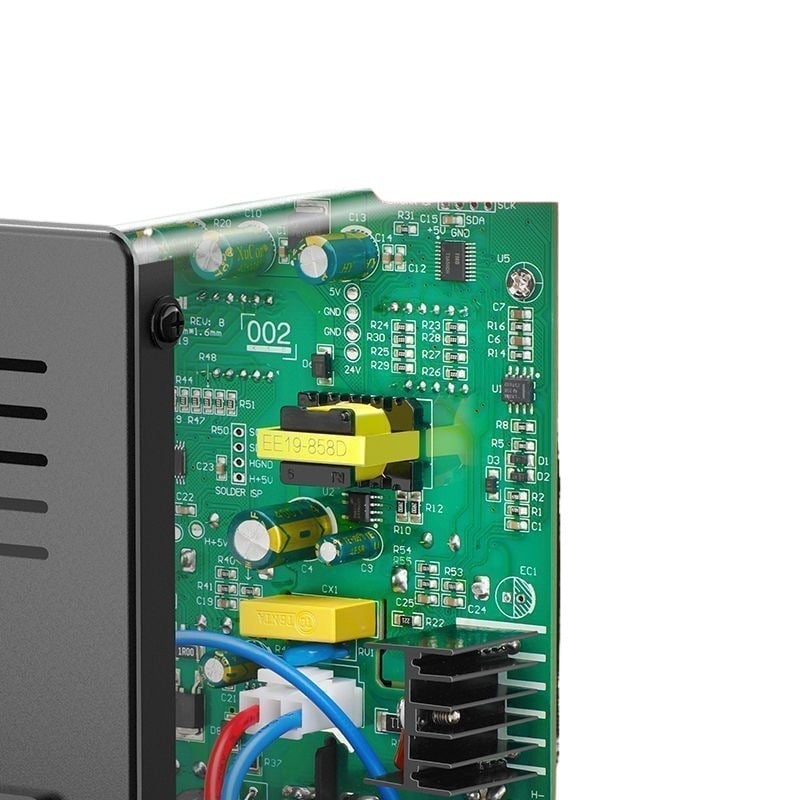 2-σε-1 σταθμός θερμού αέρα και κολλητήρι, μοντέλο 858, κατασκευή από ανοξείδωτο ατσάλι, κατάλληλος για συνδετήρες και ευαίσθητα ψηφιακά καλώδια