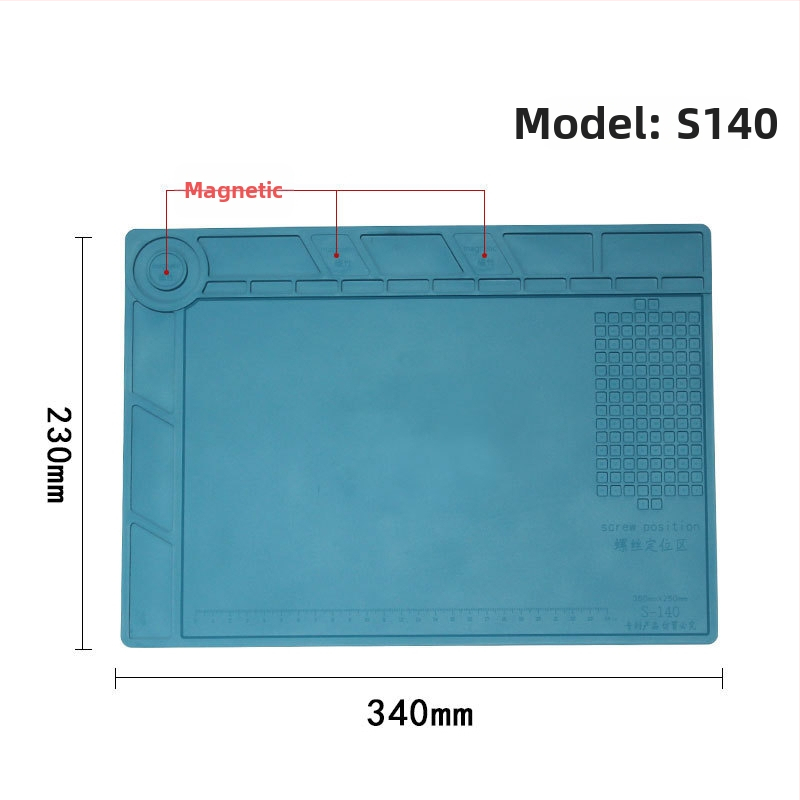 Mobilā tālruņa remontam darba paliktnis no silikona, siltuma izolācijas plāksne, modelis S150, biezums 5 mm, mīksta cietība