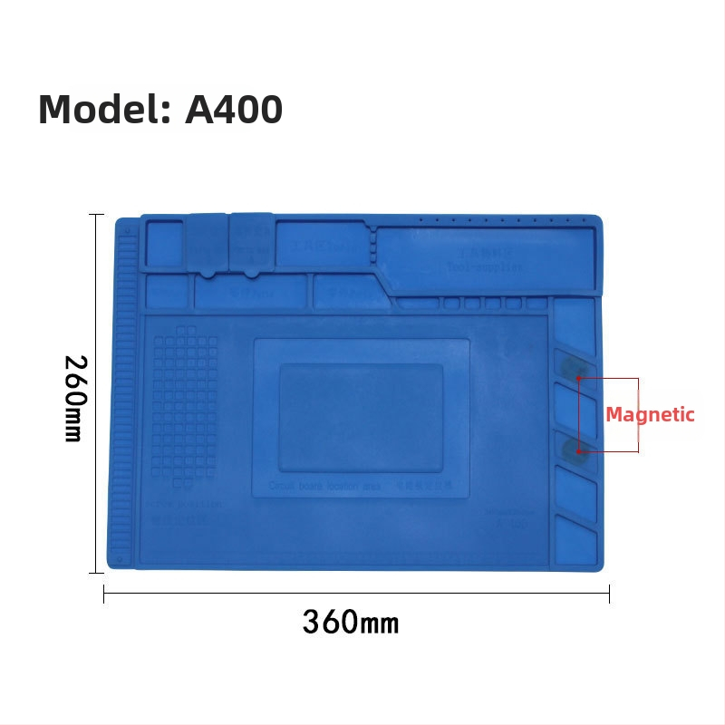 Mobilā tālruņa remontam darba paliktnis no silikona, siltuma izolācijas plāksne, modelis S150, biezums 5 mm, mīksta cietība