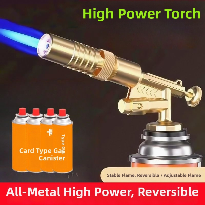 Vara galvas smidzināšanas pistole – daudzfunkcionāla liesmas smidzināšanas pistole mājas lietošanai, metināšanai un ārējai aizdedzei; maksimālais spiediens 10, maksimālais plūsmas ātrums 10, optimālais smidzināšanas attālums 10, strūmas platums 10, materiā