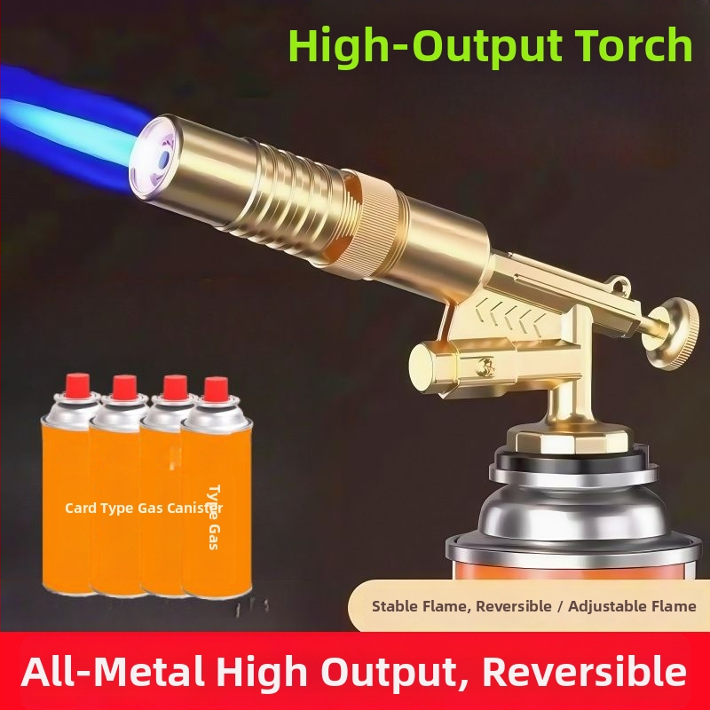 Vara galvas smidzināšanas pistole – daudzfunkcionāla liesmas smidzināšanas pistole mājas lietošanai, metināšanai un ārējai aizdedzei; maksimālais spiediens 10, maksimālais plūsmas ātrums 10, optimālais smidzināšanas attālums 10, strūmas platums 10, materiā