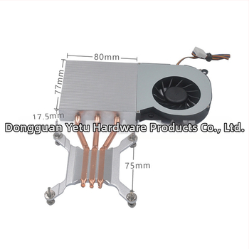 CPU hűtőradiátor All-in-One PC-hez, 3 hőcső, réz-alumínium-plasztikus felépítés, hidraulikus csapágyas ventilátor, 3000 RPM, csendes működés