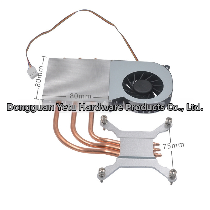 CPU hűtőradiátor All-in-One PC-hez, 3 hőcső, réz-alumínium-plasztikus felépítés, hidraulikus csapágyas ventilátor, 3000 RPM, csendes működés
