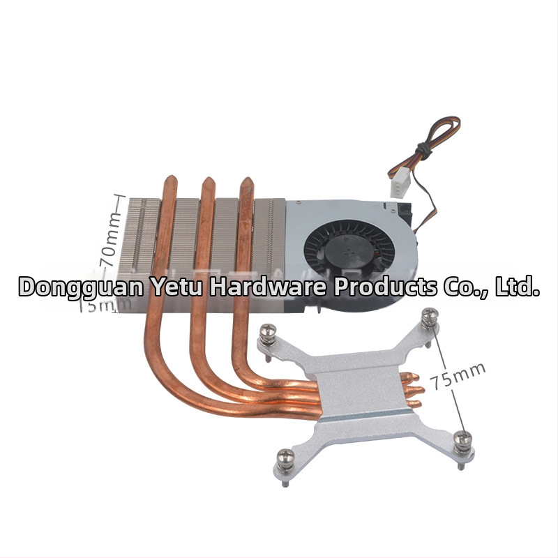 CPU hűtőradiátor All-in-One PC-hez, 3 hőcső, réz-alumínium-plasztikus felépítés, hidraulikus csapágyas ventilátor, 3000 RPM, csendes működés