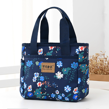 Unisex casual torba za svakodnevnu upotrebu, svilenkasti cvjetni materijal, podstava Oxford, vodoravna kvadratna forma, skriveni džep sa zatvaračem
