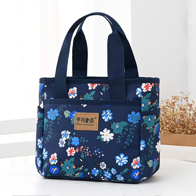 Unisex casual torba za svakodnevnu upotrebu, svilenkasti cvjetni materijal, podstava Oxford, vodoravna kvadratna forma, skriveni džep sa zatvaračem