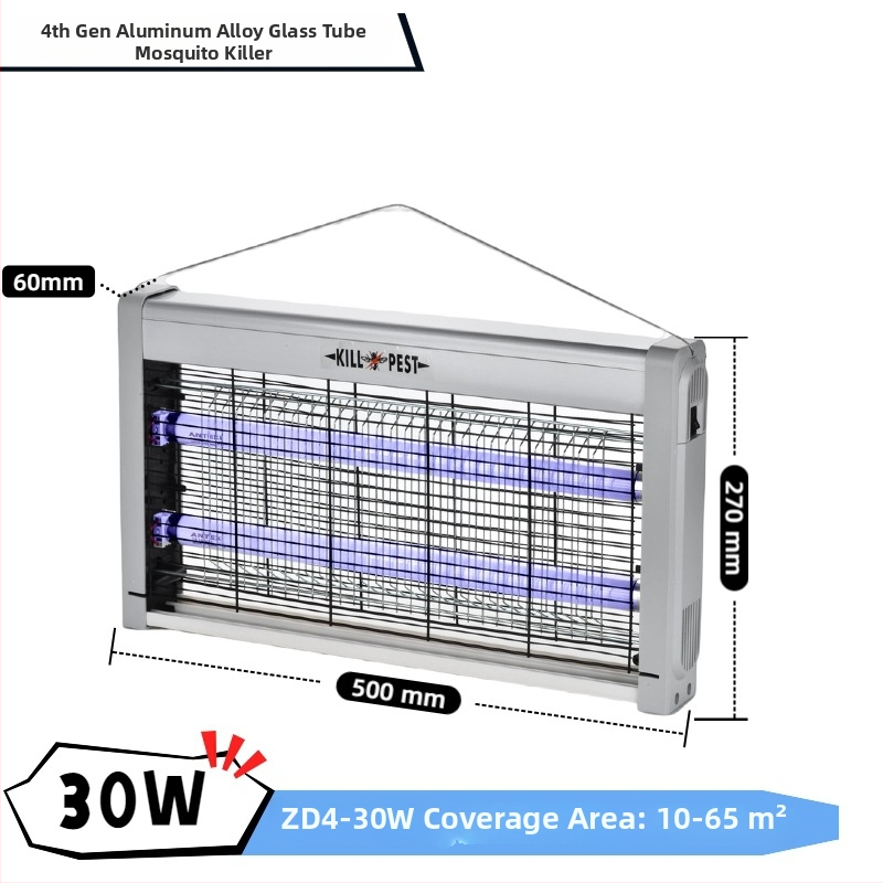 Elektromos szúnyogirtó lámpa, falra szerelhető, UV üvegcső, 41–60㎡ lefedettség, ABS-alumínium ház