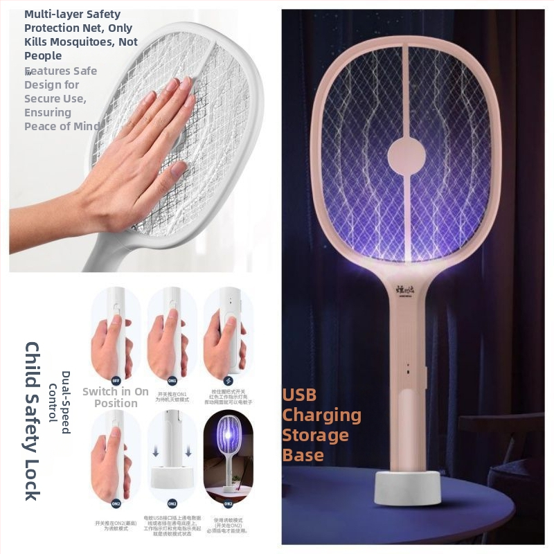 Elektromos szúnyogcsapó, 10 m²-es lefedettség, kézi elektromos gyilkos, nem toxikus, akkumulátor nélkül