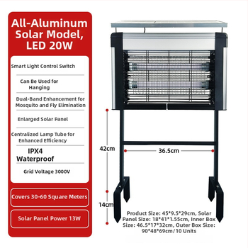 Napelemes kültéri szúnyogirtó lámpa - LED, 220V, 20W, CE-tanúsítvány, testreszabás elérhető (LED; 220V; 20W; CE)
