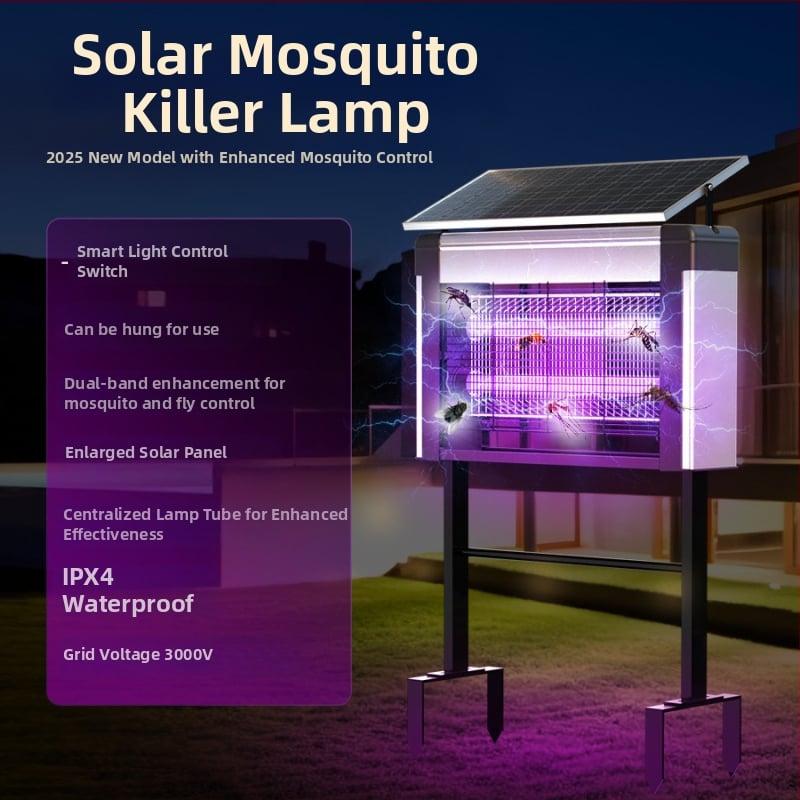 Napelemes kültéri szúnyogirtó lámpa - LED, 220V, 20W, CE-tanúsítvány, testreszabás elérhető (LED; 220V; 20W; CE)