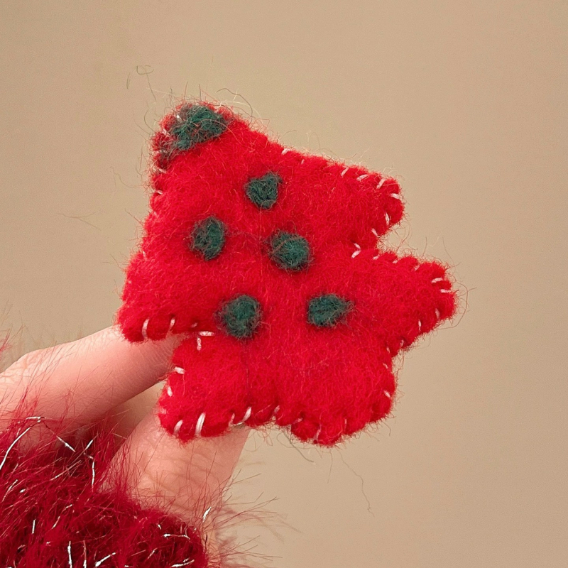 Broš s likom Gingerbread Man - plišasti materijal, karikatura lik, božićni stil, unisex dodatak
