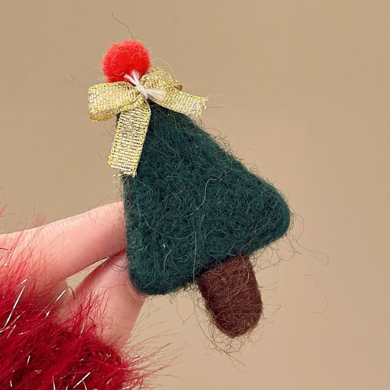 Broš s likom Gingerbread Man - plišasti materijal, karikatura lik, božićni stil, unisex dodatak
