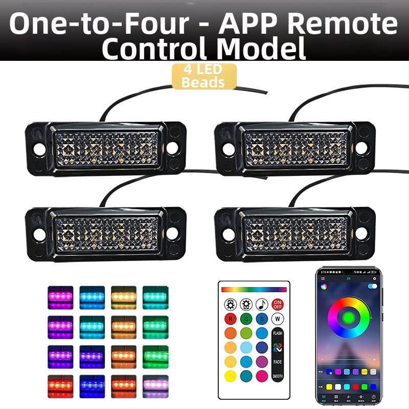 Universali krovininio automobilio grotelėms LED dienos žibintas su nuotolinio valdymo programėle | Medžiaga: guma | Įtampa: 12–24V | Modelis: nuotolinio valdymo programėlė | Suderinama su: 12–24V universalus