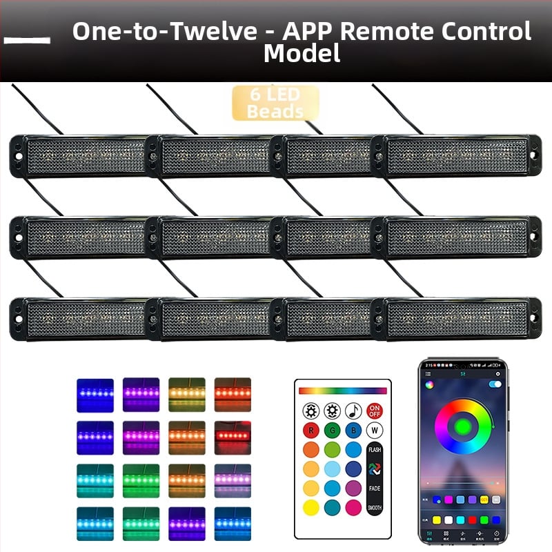 Universali krovininio automobilio grotelėms LED dienos žibintas su nuotolinio valdymo programėle | Medžiaga: guma | Įtampa: 12–24V | Modelis: nuotolinio valdymo programėlė | Suderinama su: 12–24V universalus