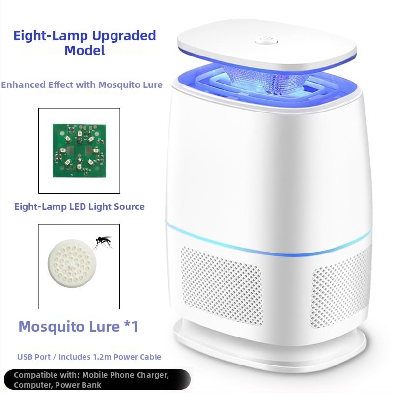 Elektromos szúnyogölő plug-in lámpa – Beltéri használatra, 21–30 m² lefedettség, LED háló, ABS