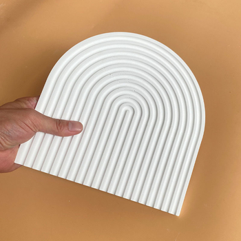 Posuda od gipsa s valovitim uzorkom, dekor za stol i zid, ručna izrada, nordijski stil