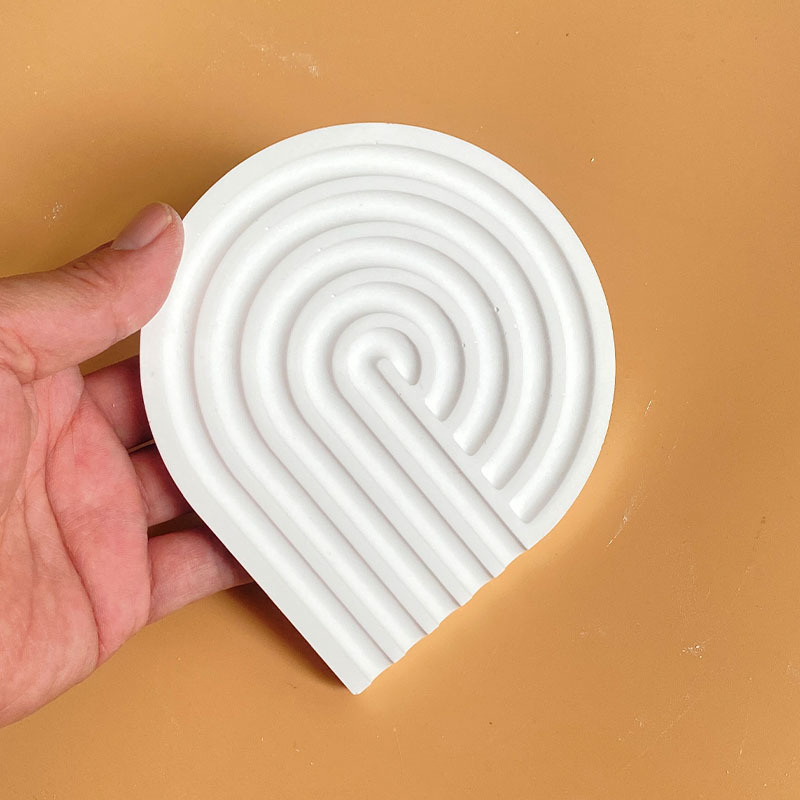 Posuda od gipsa s valovitim uzorkom, dekor za stol i zid, ručna izrada, nordijski stil