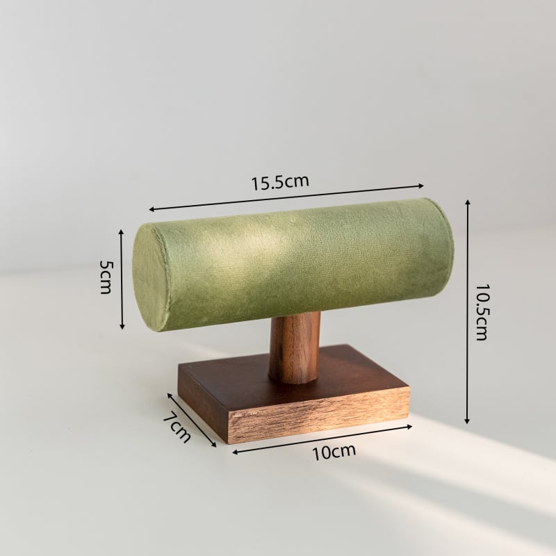 Suport pentru bijuterii din lemn de nuc – în formă de T, două niveluri, pentru inele, brăţări şi cercei, recuzită fotografică