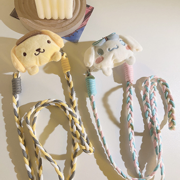 Pamia pútko na mobilný telefón — dámsky štýl, nylonové šnúry, plastová spona, zadný klip, krížový dizajn