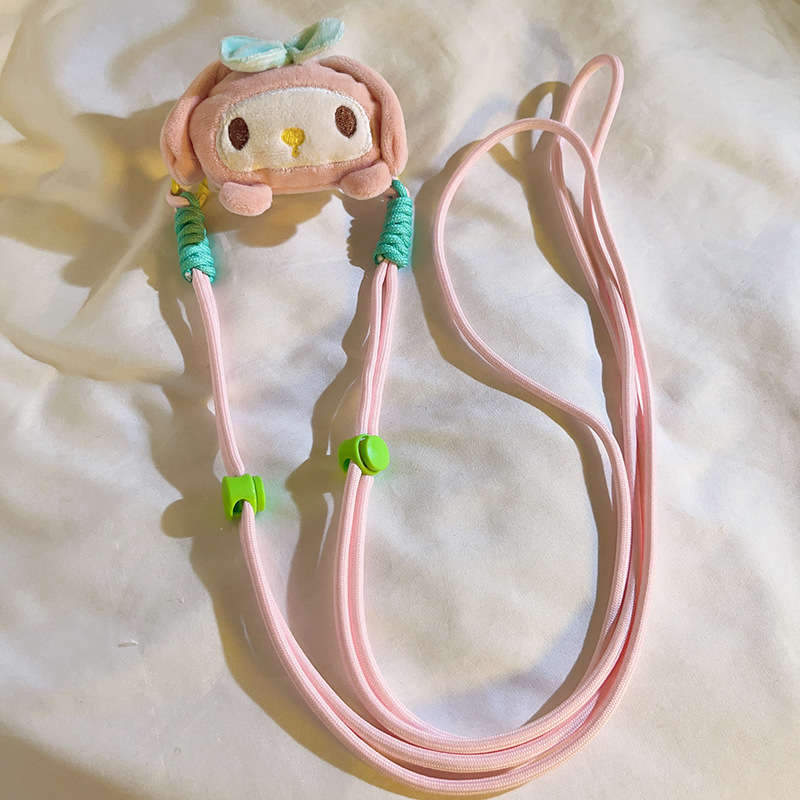 Pamia pútko na mobilný telefón — dámsky štýl, nylonové šnúry, plastová spona, zadný klip, krížový dizajn